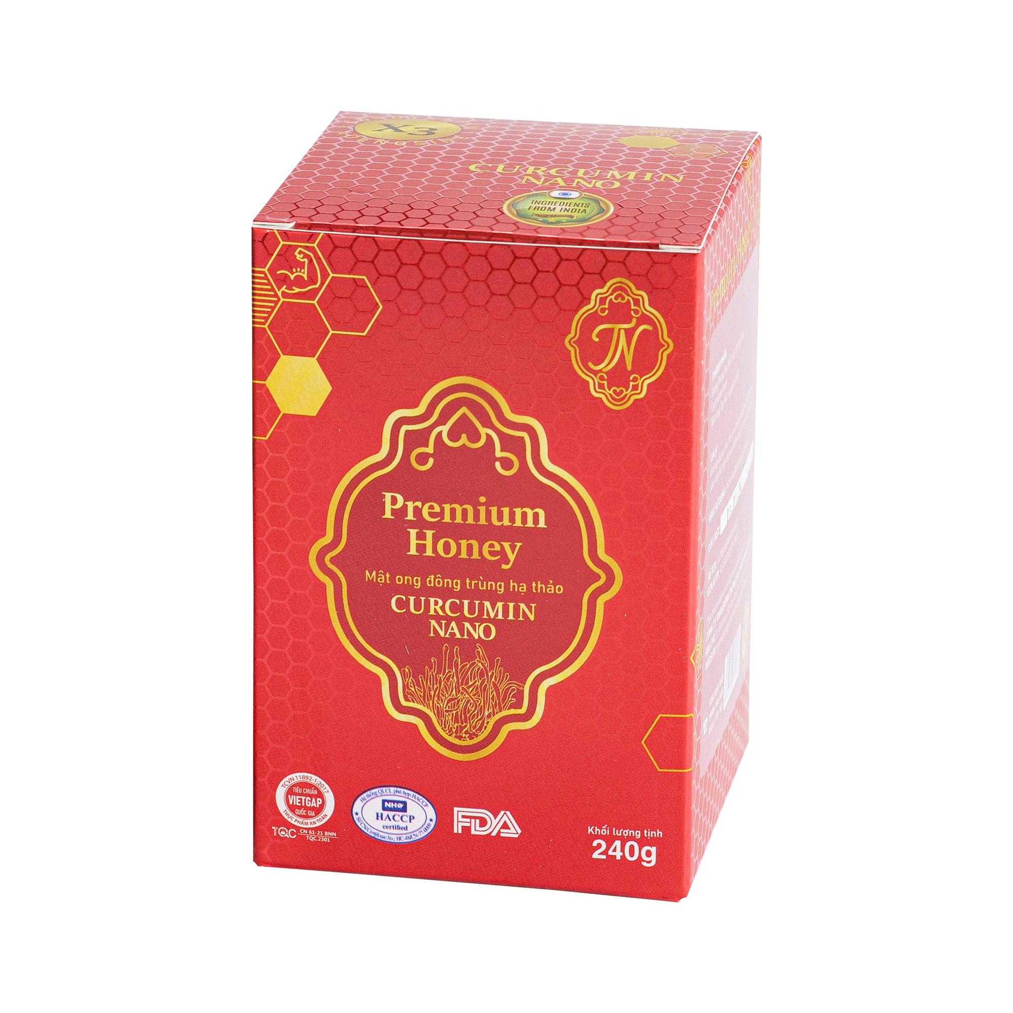 Mật ong đông trùng hạ thảo Curcumin Nano (Hũ 240g)