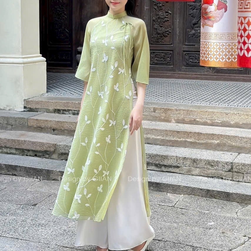 Set Áo dài Voan thêu Ý Nhiên-duoc-ban-tai-Siêu Thị Ánh Nguyệt