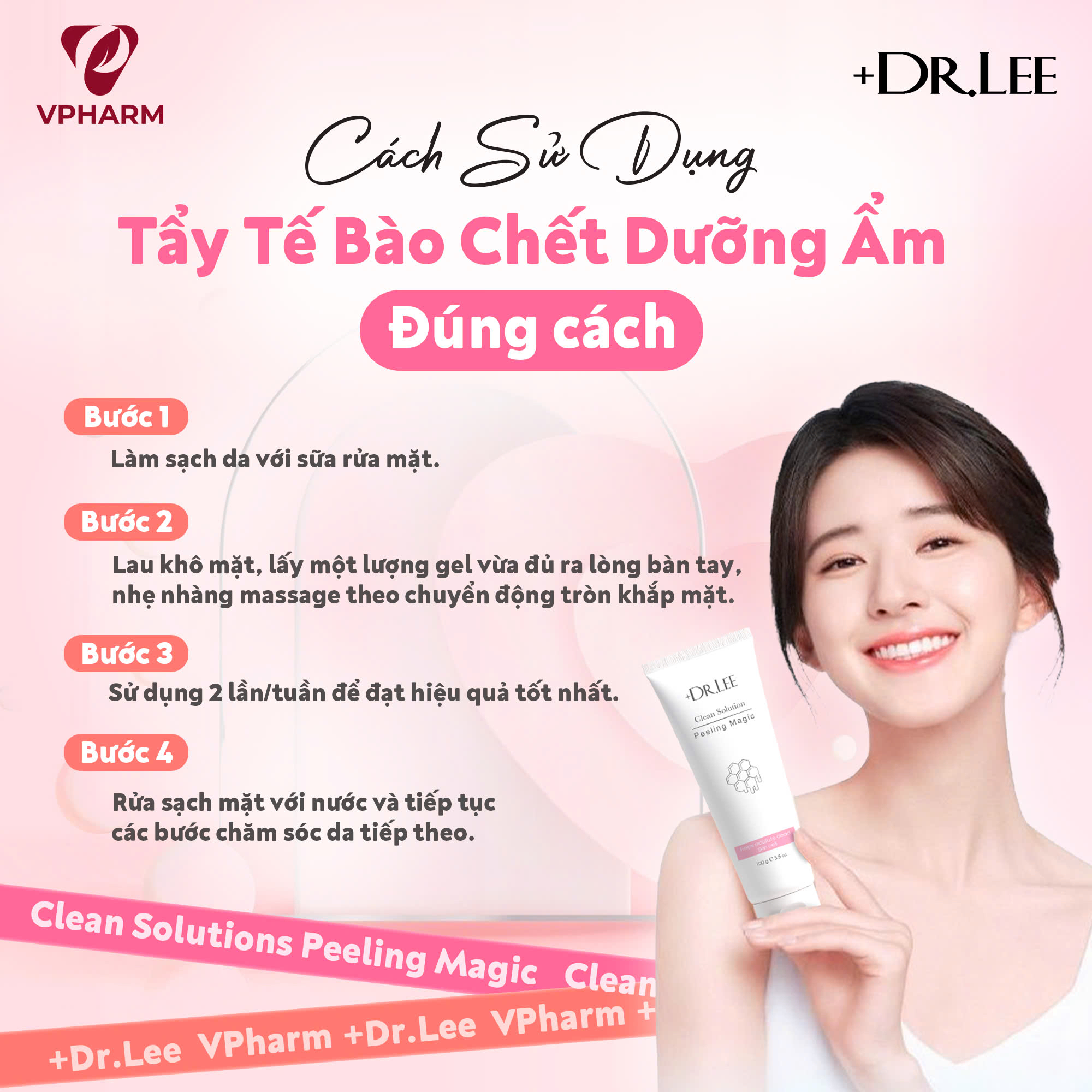 Gel tẩy tế bào chết dưỡng ẩm +Dr.lee Clean Solutions Peeling Magic 100g