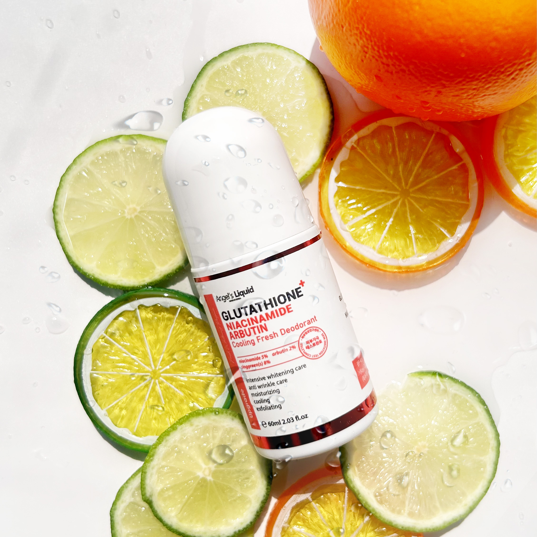 [BẢN NÂNG CẤP] Lăn khử mùi ANGEL’S LIQUID GLUTATHIONE+ NIACINAMIDE ARBUTIN COOLING FRESH DEODORANT hỗ trợ khử thâm dưỡng trắng mát lạnh (Ver.4) (chai 60ml)
