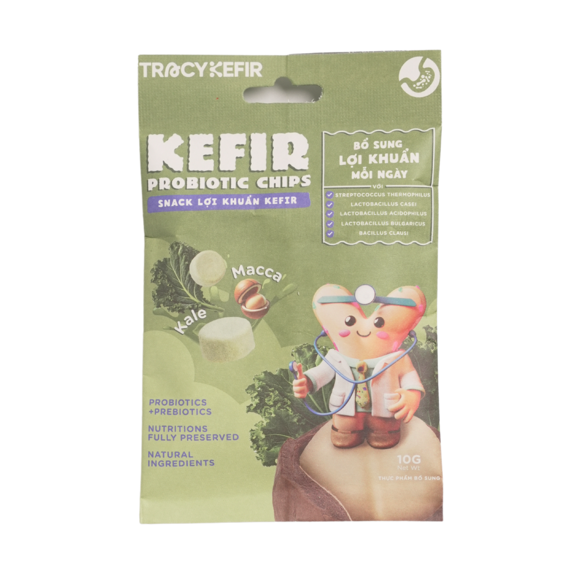 Snack lợi khuẩn kefir vị kale và macca