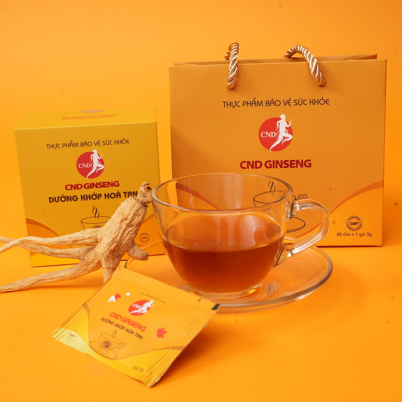 Sâm CND Ginseng Dưỡng Khớp Hòa Tan hỗ trợ giảm đau, khô khớp do viêm và thoái hóa (kèm túi)
