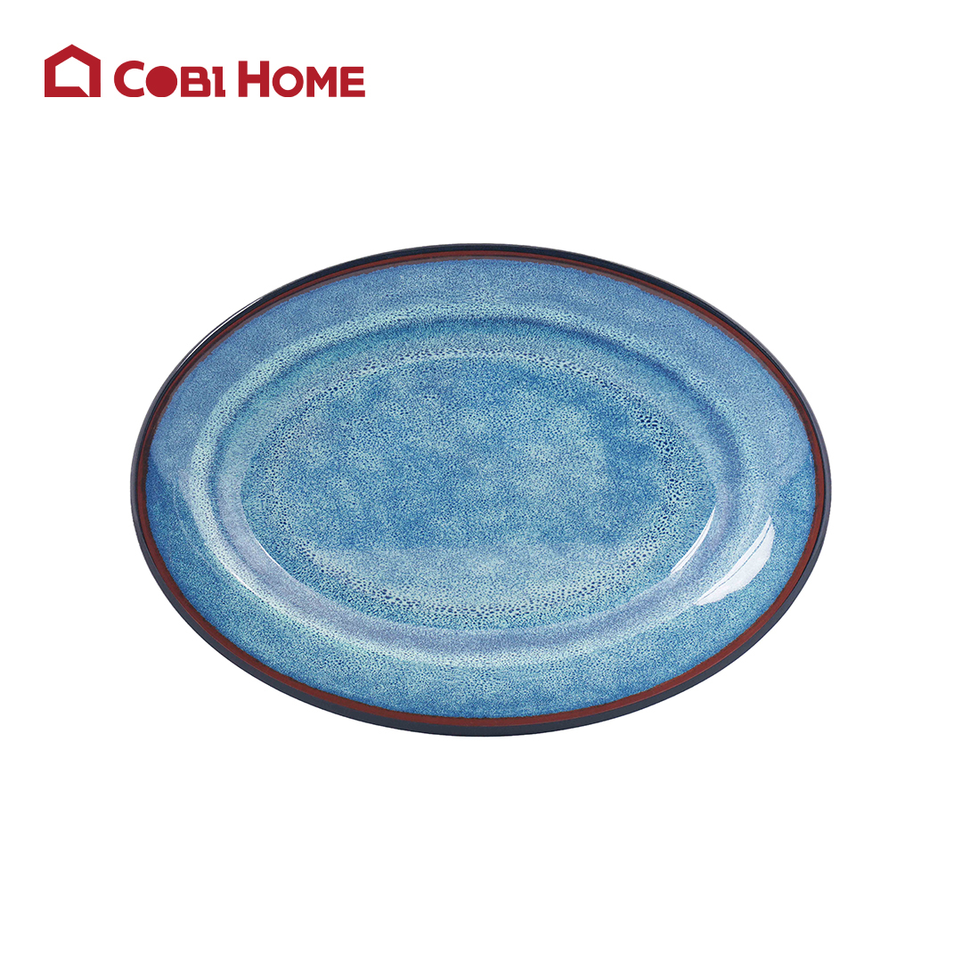 Dĩa Mela xanh loang hình oval Size 258x141x20_378547_MZOP208