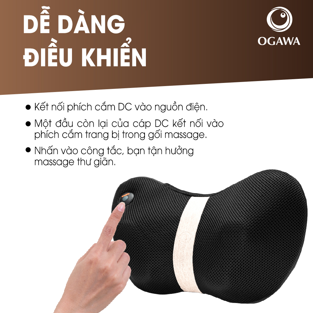 Gối Massage văn phòng (OG-2015), màu gỗ tro Mobile Shiatsu - Ashwood