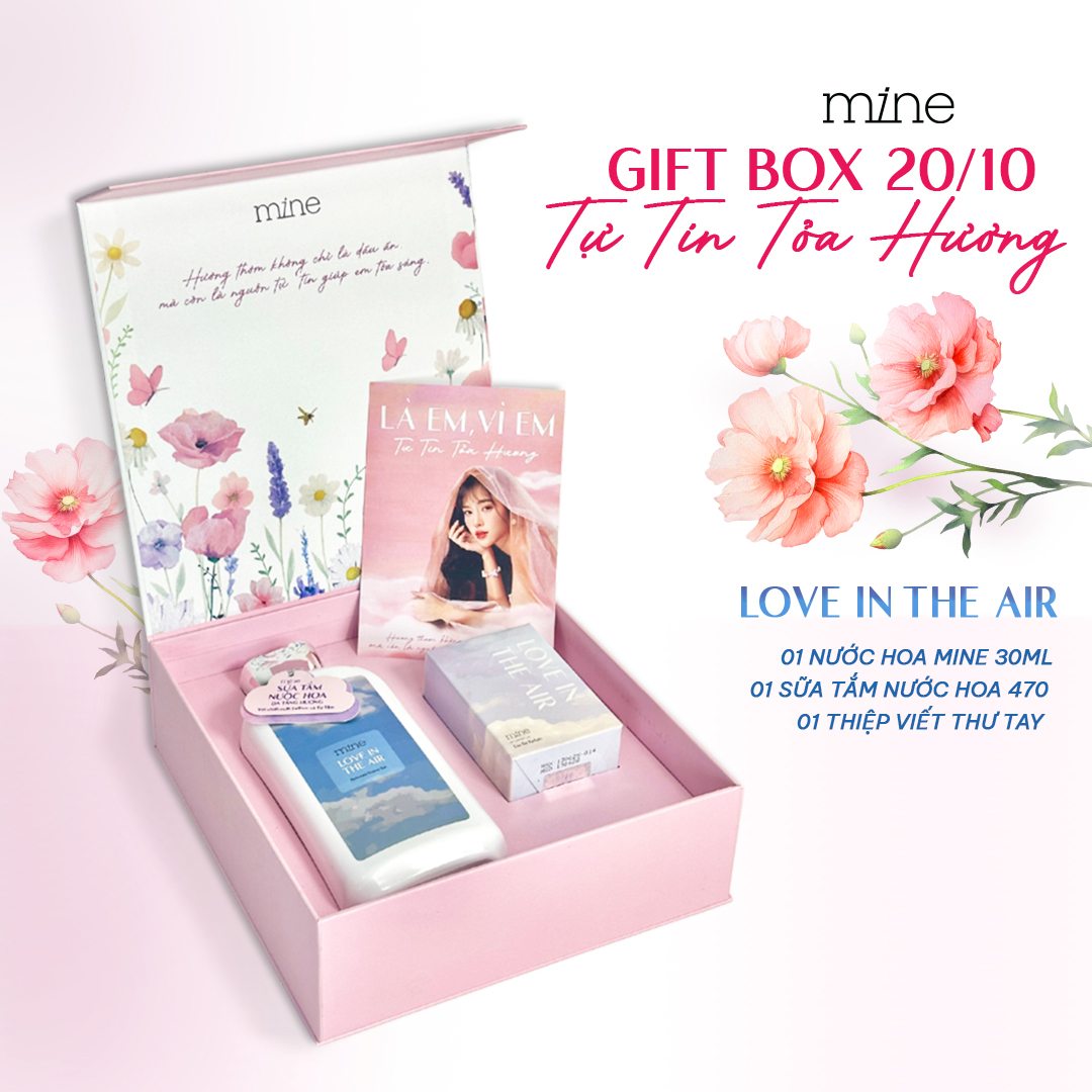 Hộp quà tặng Mine Sữa tắm & Nước hoa Love In The Air - Phân phối chính hãng