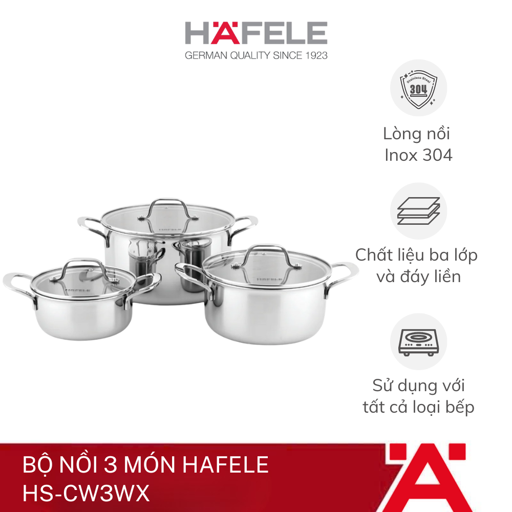 Bộ nồi 3 món Hafele HS-CW3WX