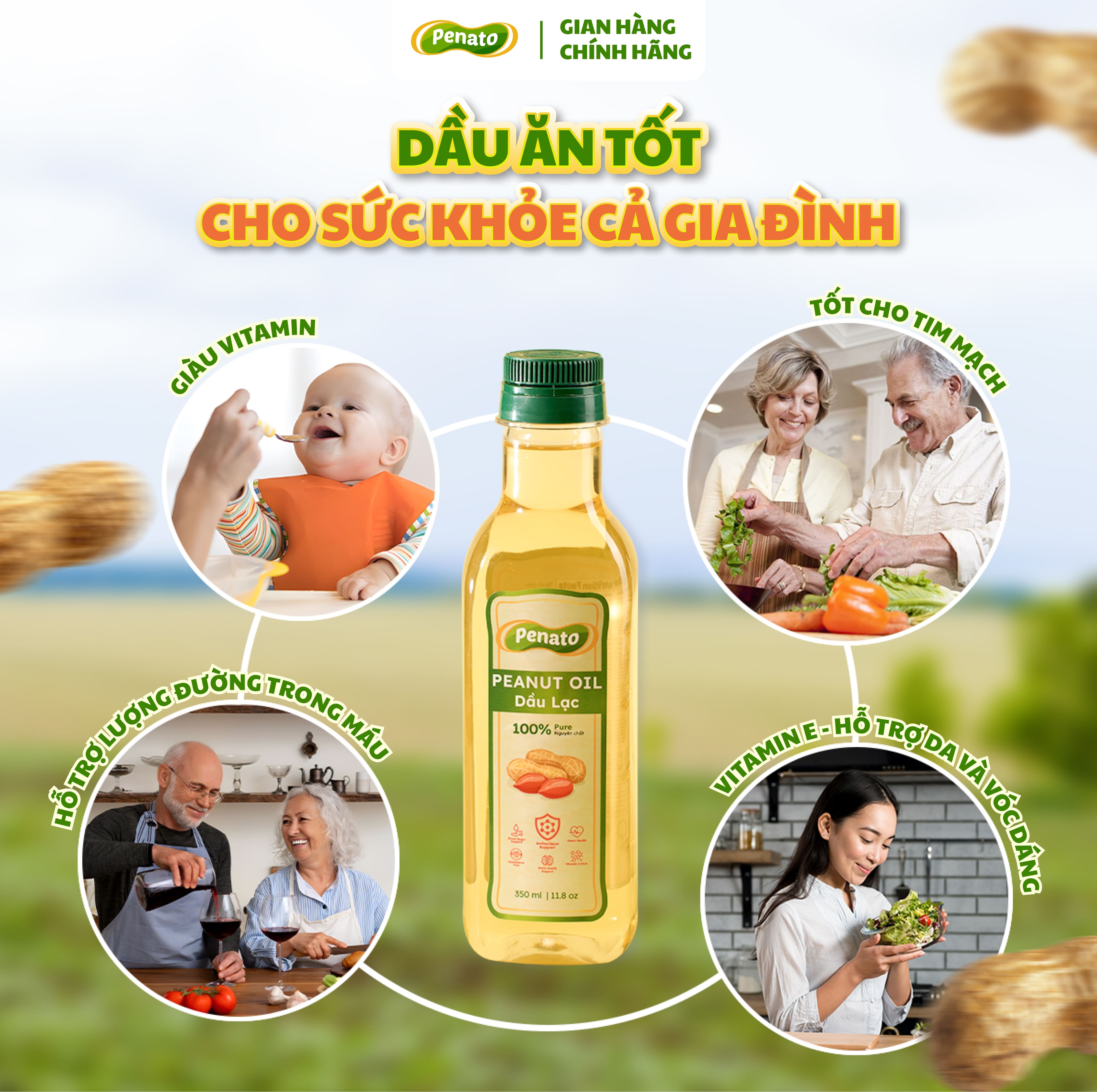 Dầu lạc PENATO (chai 350ml) - Phân phối chính hãng