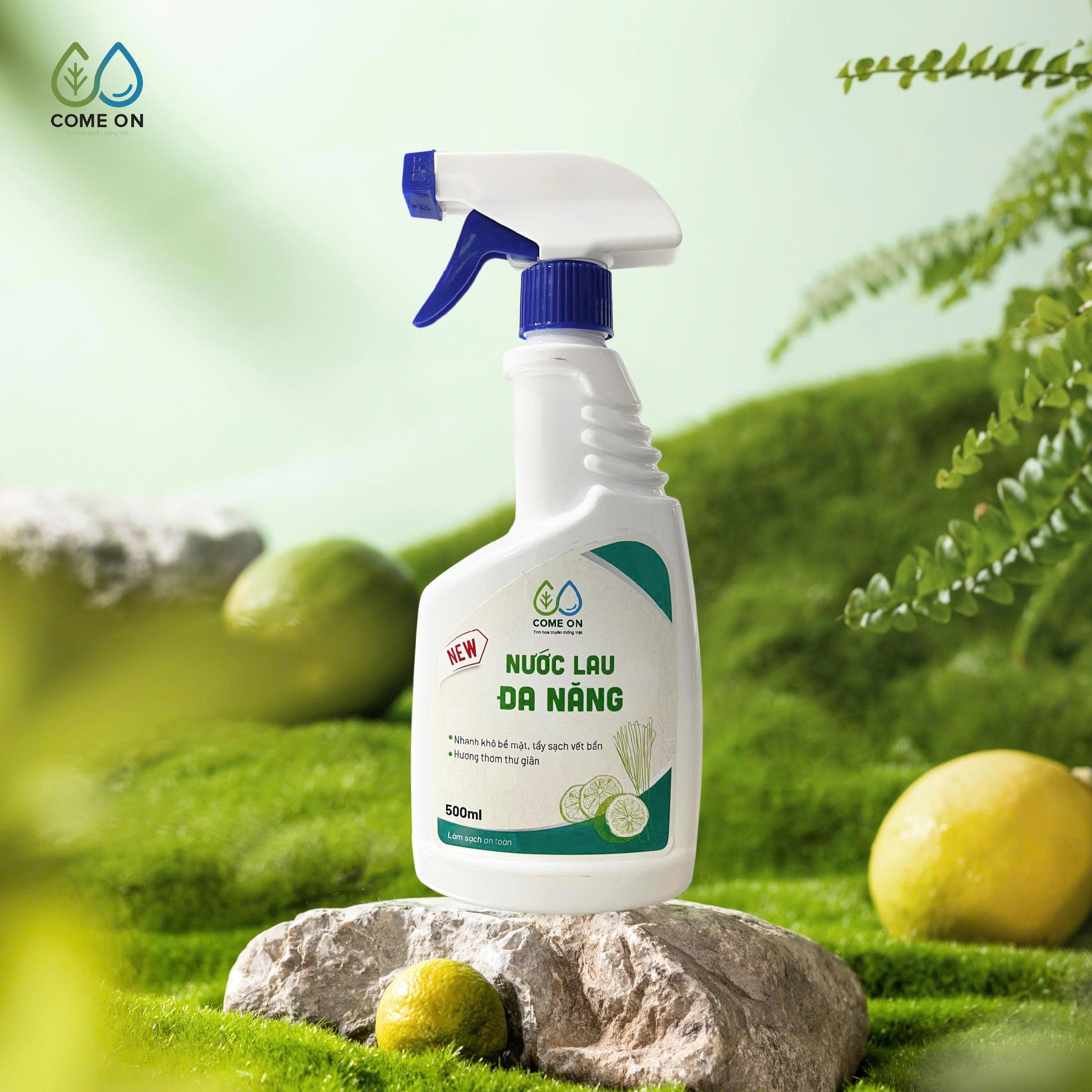 Nước lau đa năng COME ON làm sạch bề mặt, khử mùi, an toàn cho gia đình 500ml