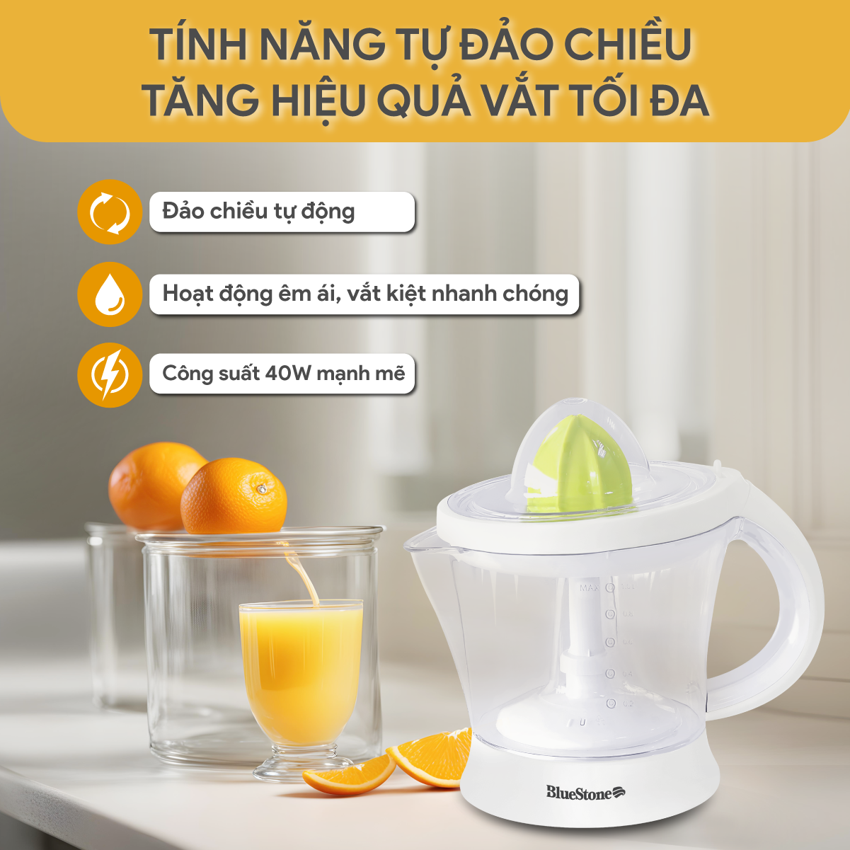 Máy Vắt Cam BlueStone CJB-1129 1 Lít 40W
