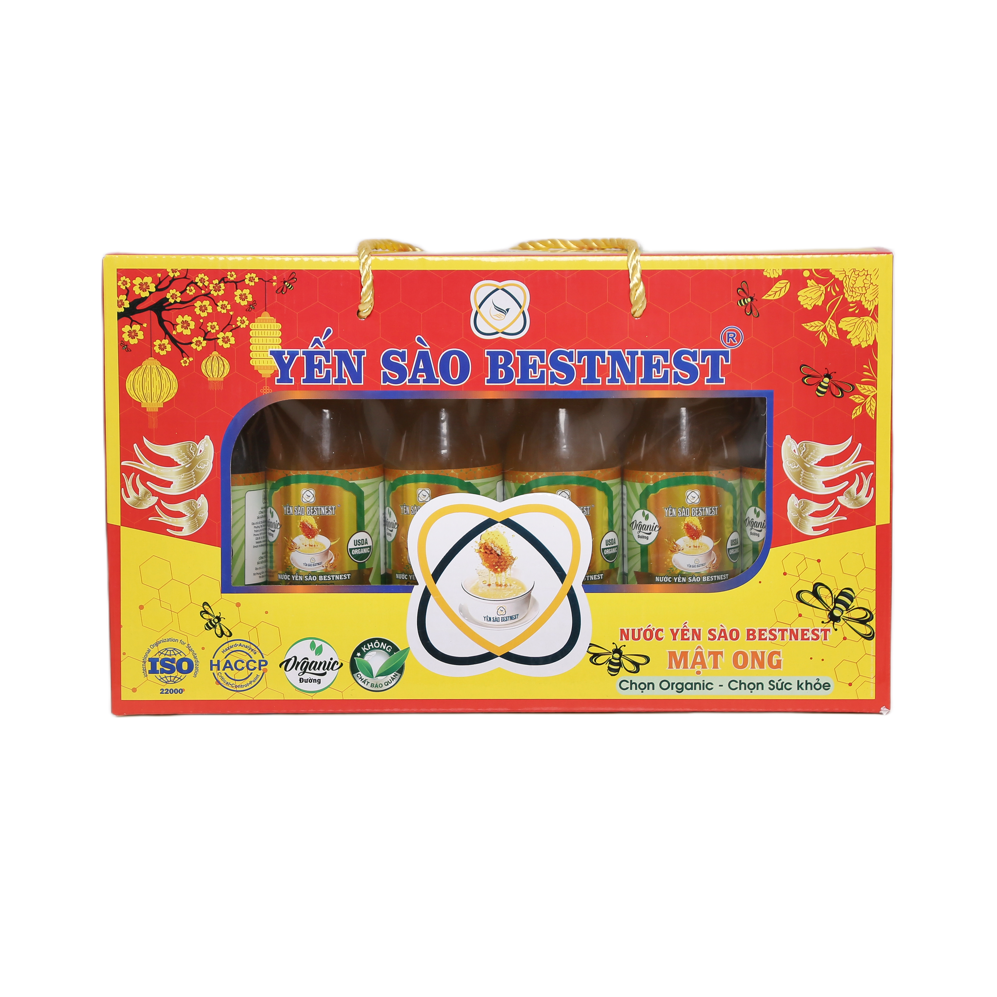 Hộp 6 chai Nước yến sào BESTNEST Mật ong 180ml - Phân phối chính hãng