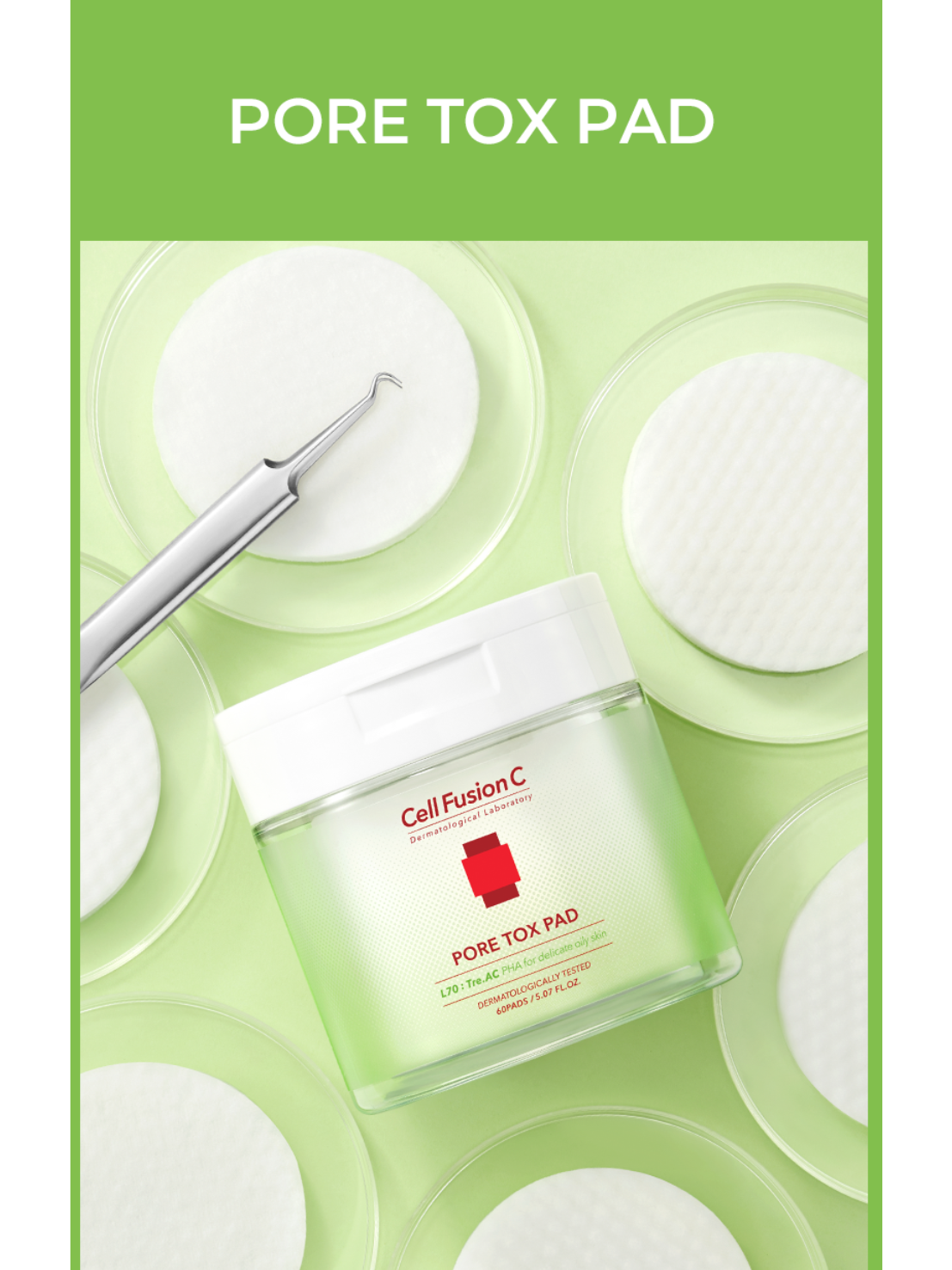 Pore Tox Pad - Cotton pad làm sạch, se khít chân lông hộp 60 miếng - 6