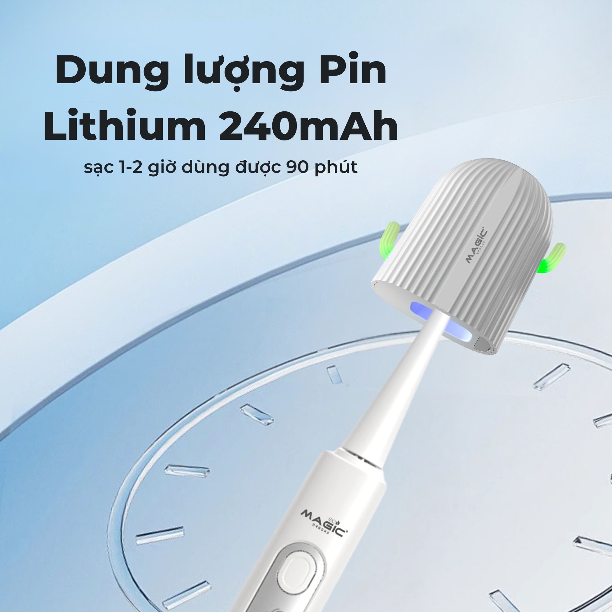 Nắp tiệt trùng đầu bàn chải điện Magic B-10 màu trắng