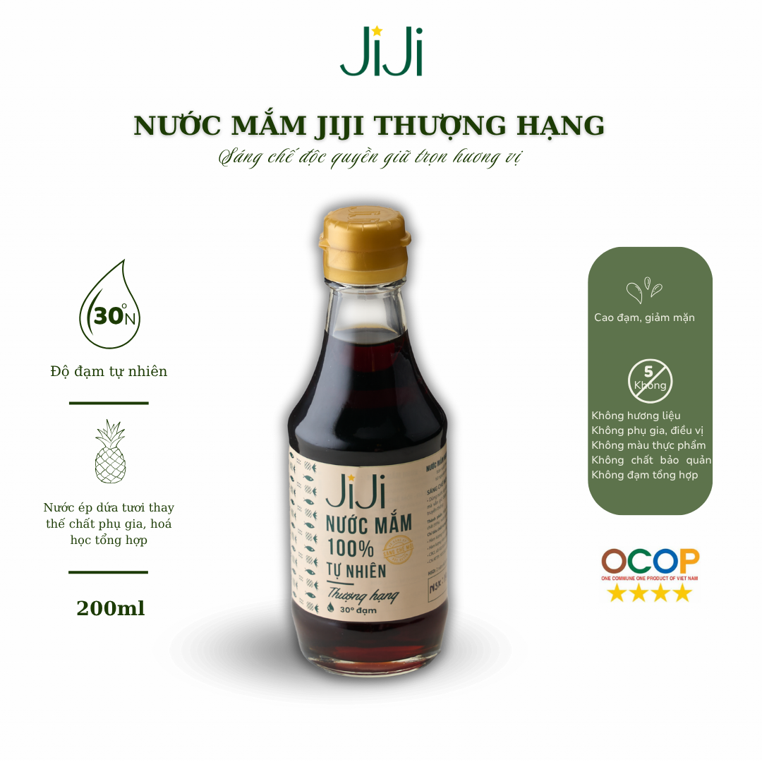 Nước mắm tự nhiên JI JI Thượng hạng 30 đạm 200ml - Phân phối chính hãng