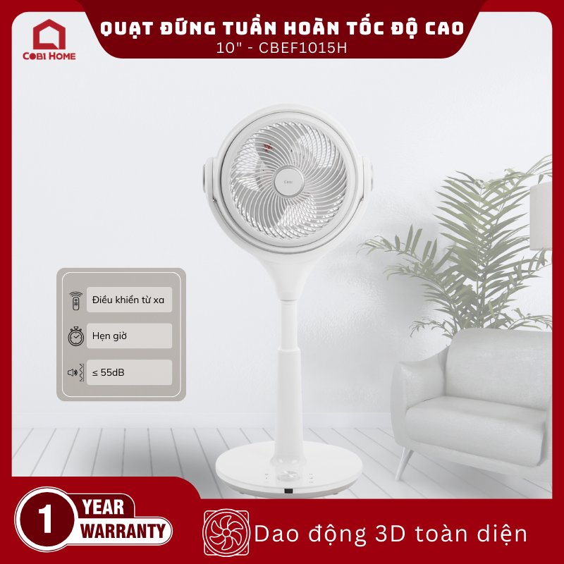 Quạt đứng tuần hoàn tốc độ cao 10" COBI_341731