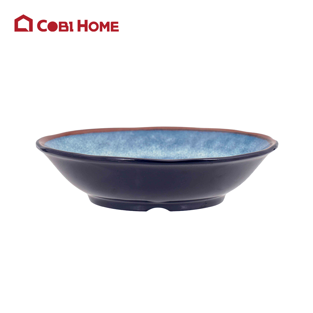 Tô Mela xanh loang tròn vành thấp Size 166x166x42_378532_TJRD165