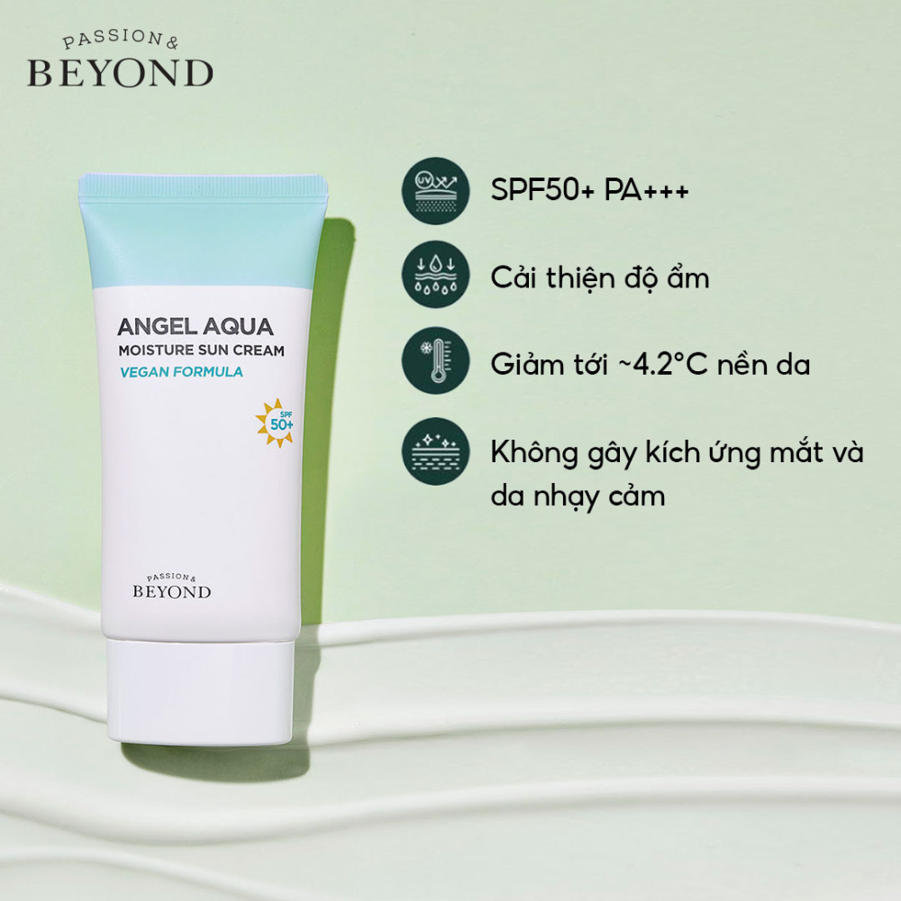 Kem chống nắng dưỡng ẩm làm dịu Thuần chay BEYOND Angel Aqua Moisture Sun Cream 50ml - 9