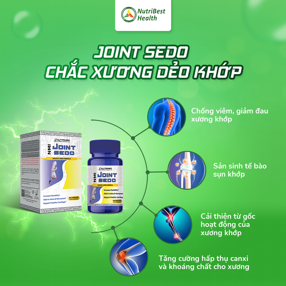 Viên uống tăng cường tiết dịch khớp, hỗ trợ hạn chế thoái hóa khớp NMI - JOINT SEDO (90 viên)