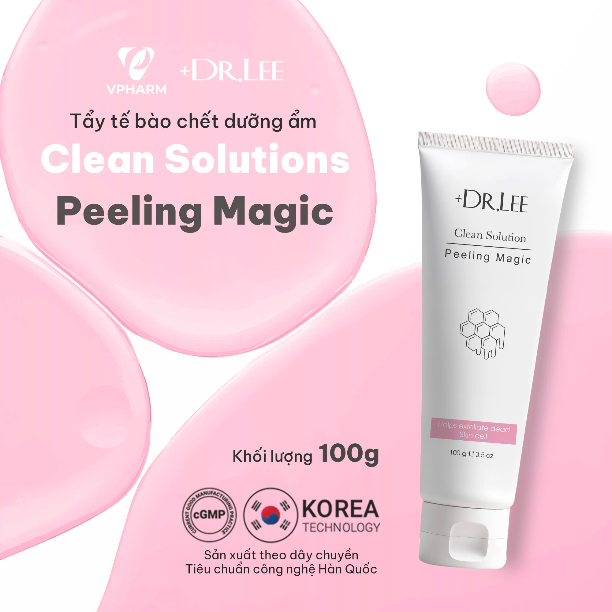 Gel tẩy tế bào chết dưỡng ẩm +Dr.lee Clean Solutions Peeling Magic 100g