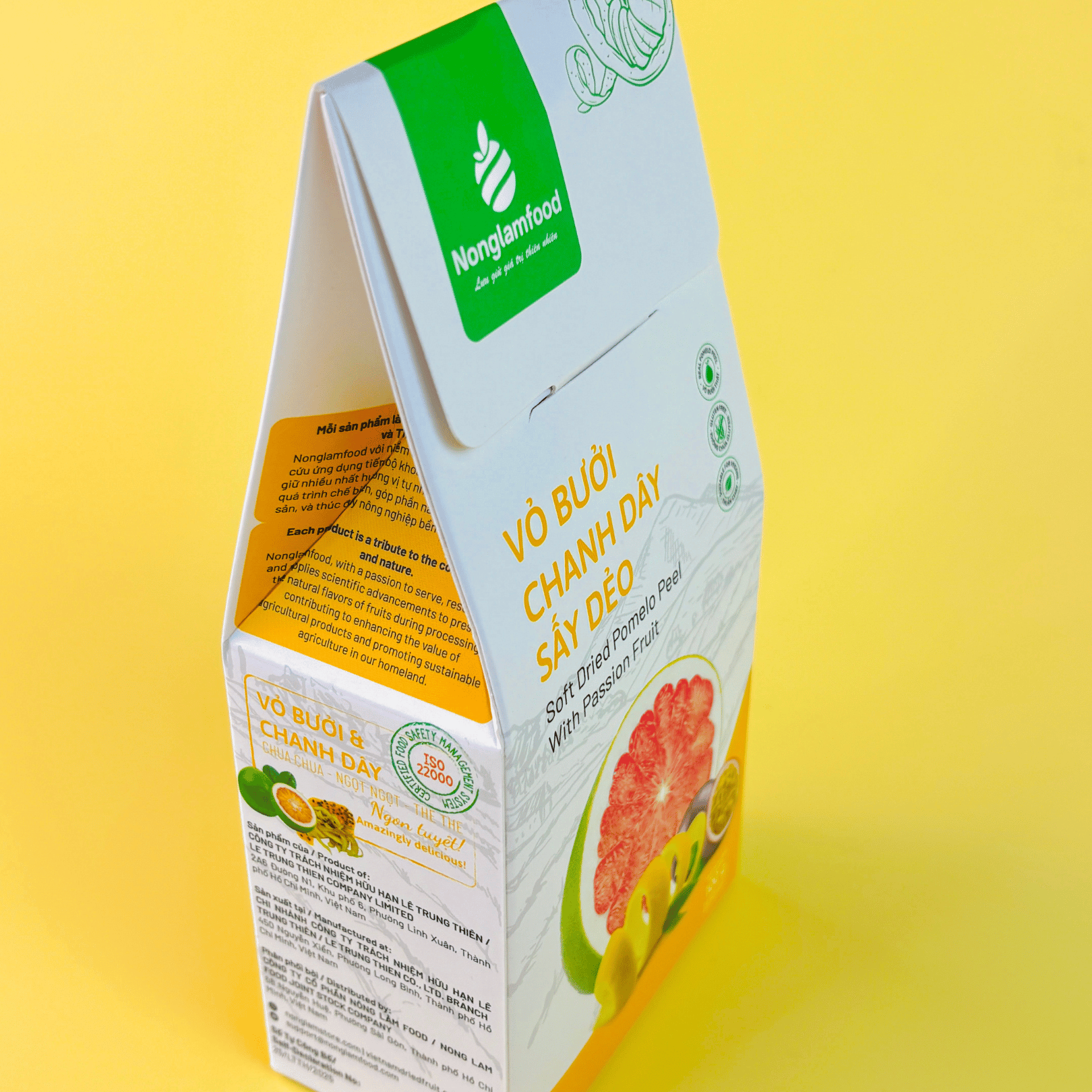Vỏ bưởi chanh dây sấy dẻo NLF - Hộp 100g