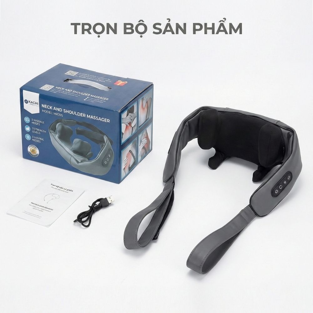 Máy massage cổ vay gáy 4D Kachi MK395 mô phỏng bàn tay người, không dây tiện lợi - 9