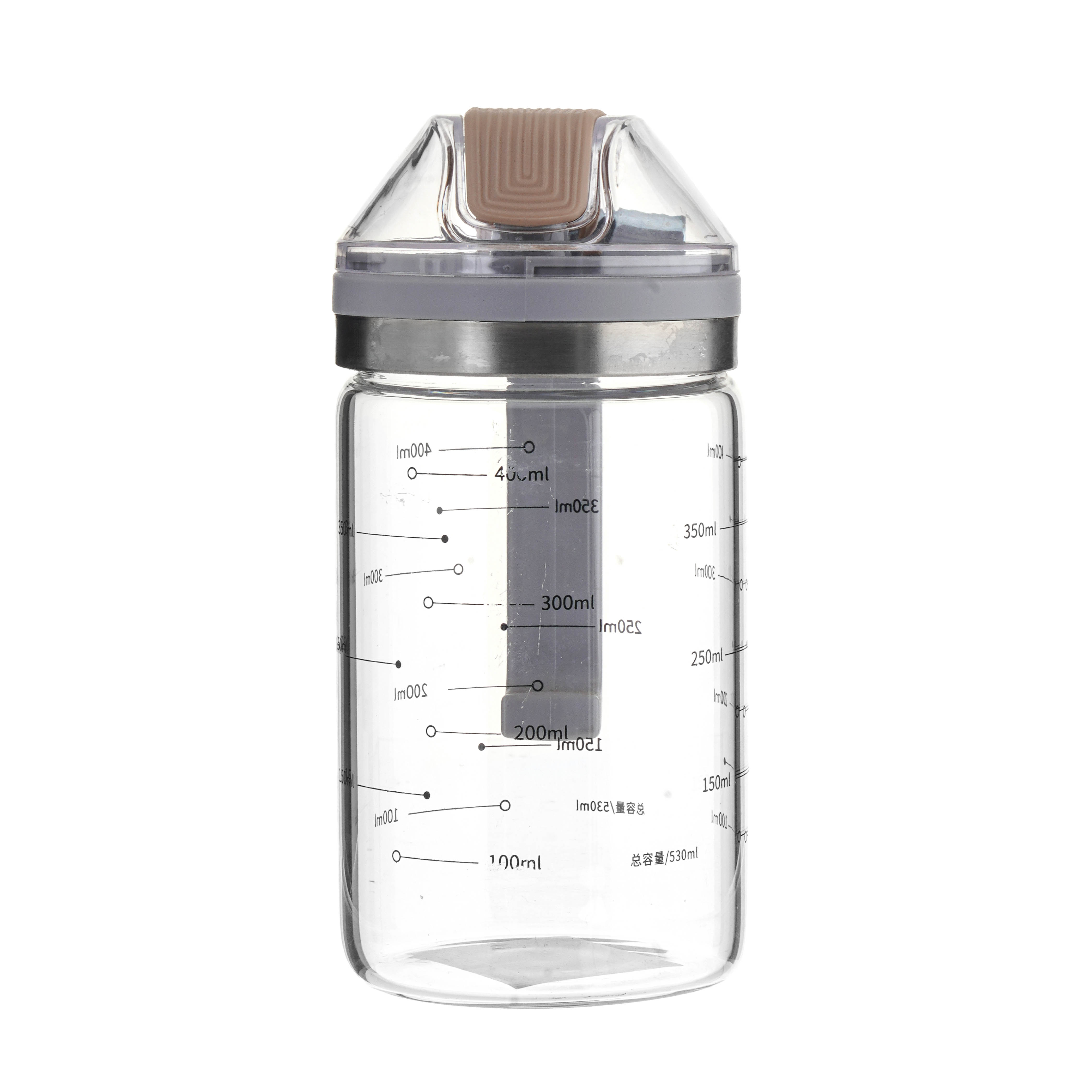 Bình dầu thủy tinh tự mở nắp có tay cầm dung tích 530ml có chia dung tích_376071