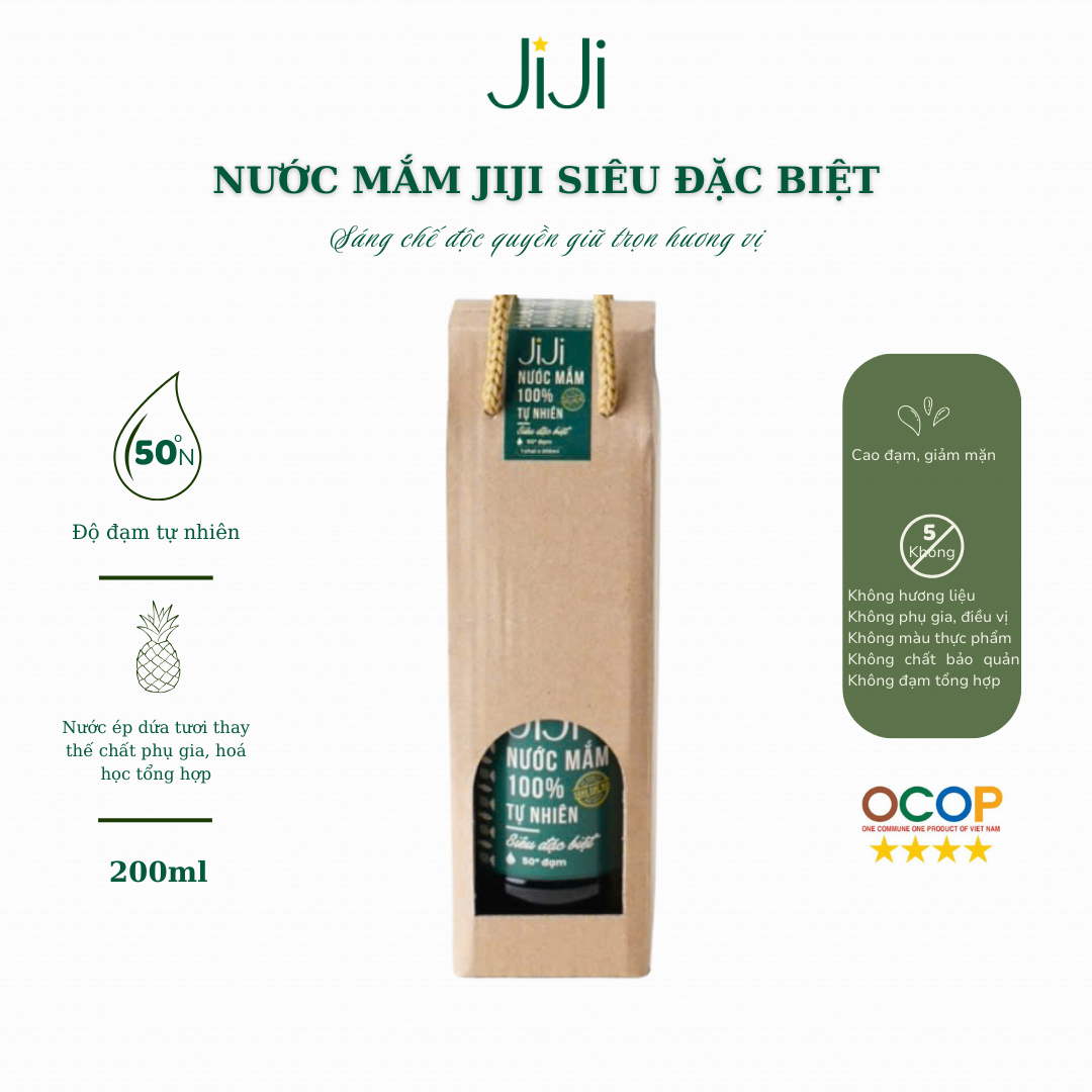 Nước mắm tự nhiên JI JI Siêu đặc biệt 50 đạm 200ml