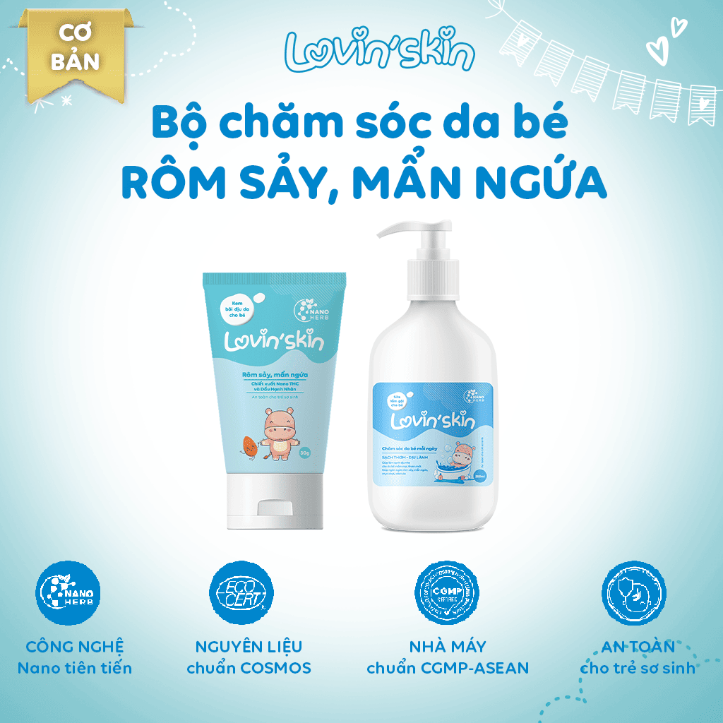 Bộ đôi cơ bản dịu rôm sảy, mẩn ngứa cho bé Lovin'Skin