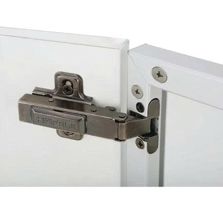 Bản lề Hafele Metalla SM 110° cho cửa khung nhôm, đóng giảm chấn - Lắp trùm nửa 315.26.711