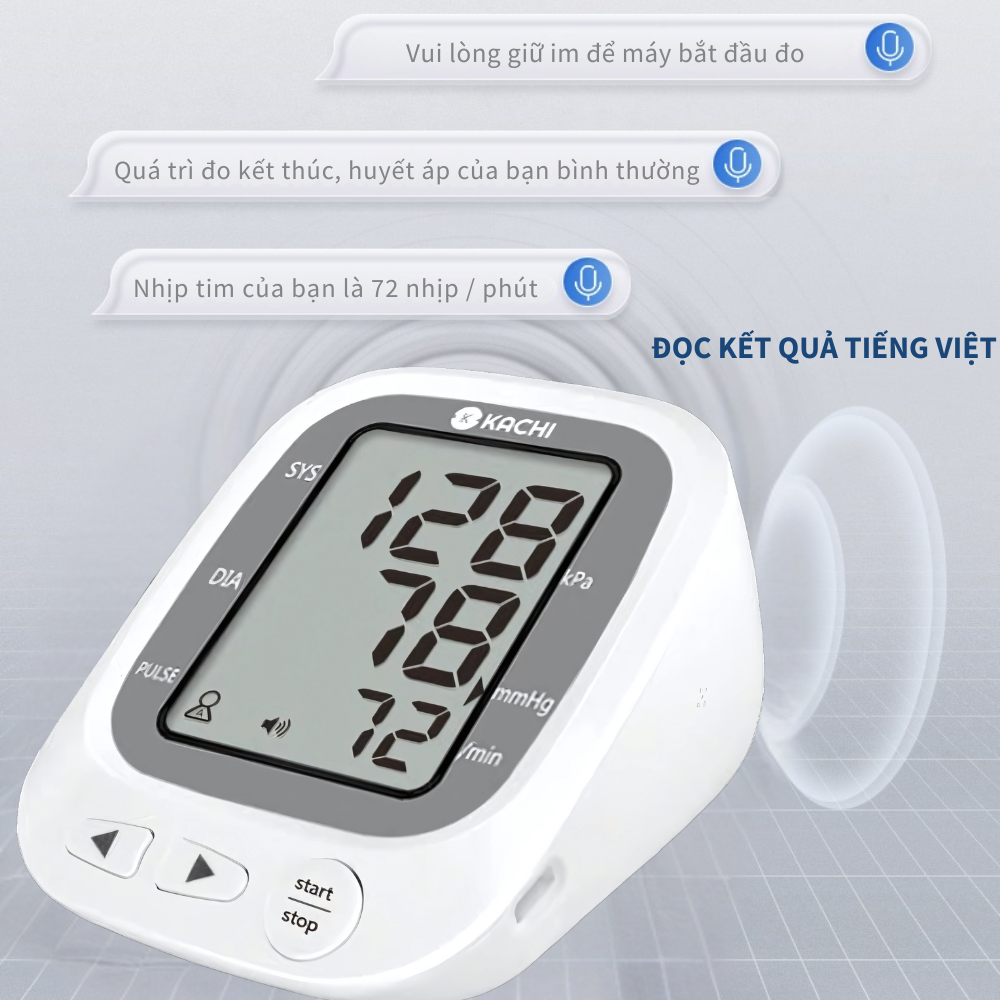 Máy đo huyết áp bắp tay Kachi JN-163B có trợ lý đọc kết quả tiếng Việt hỗ trợ người cao tuổi mắt kém - 6