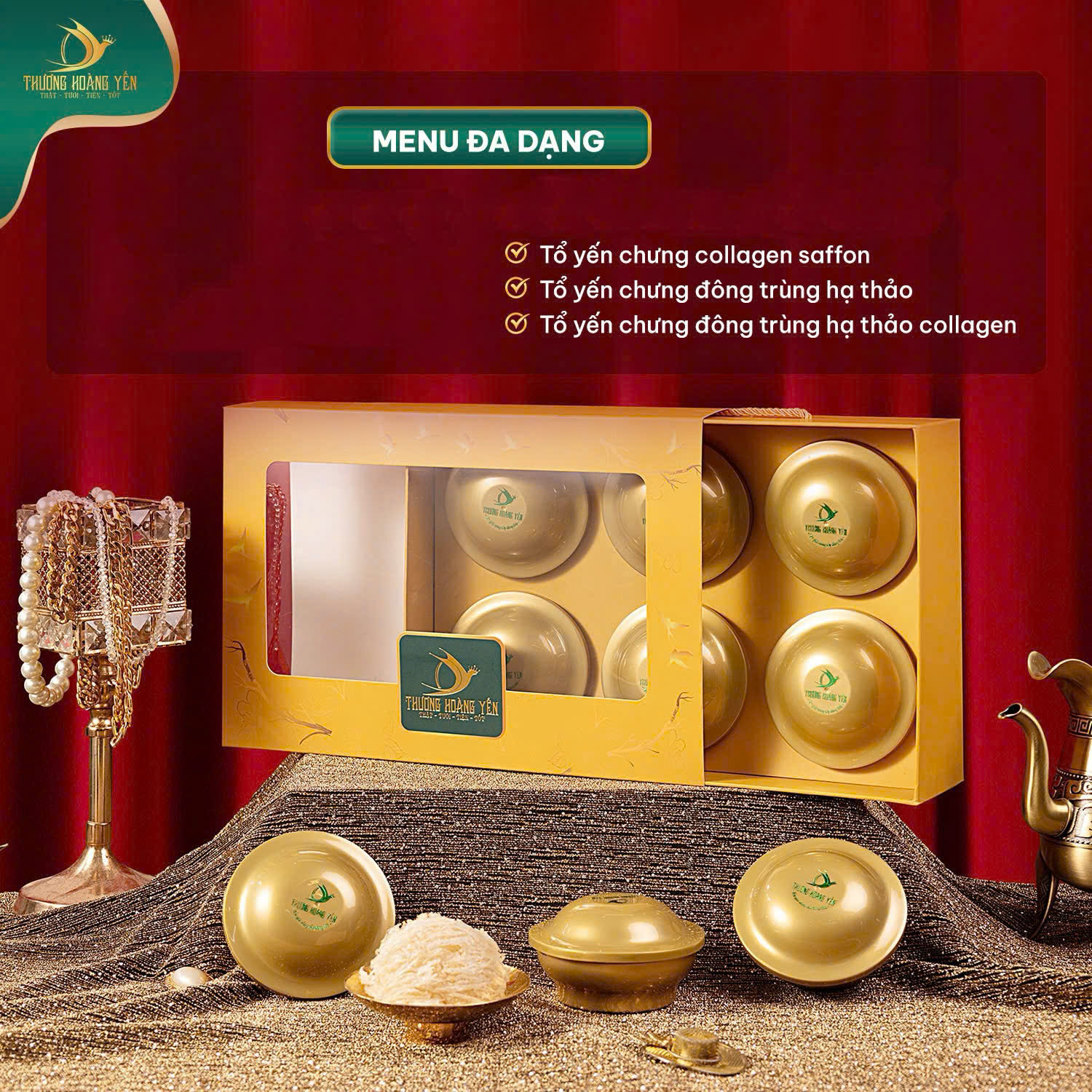 SET 6 Yến chưng Ăn liền mix vị Đặc biệt - THƯỢNG HOÀNG YẾN 140gr