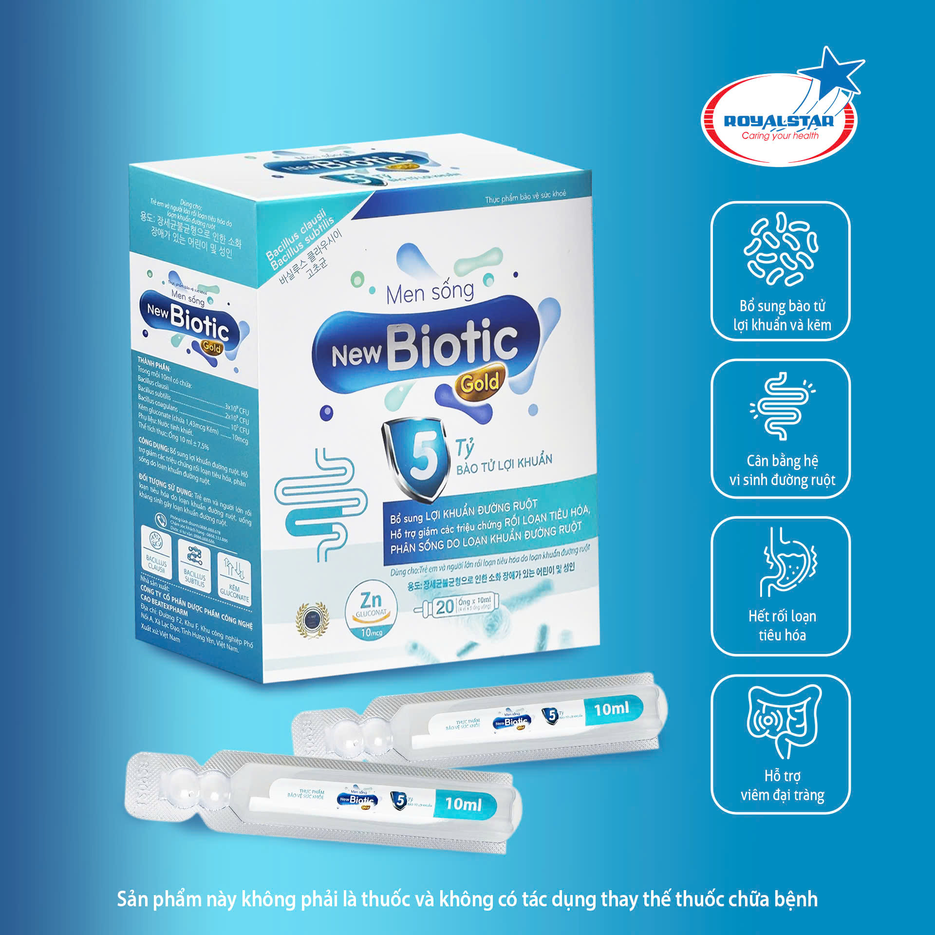 Men sống New Biotic Gold – Bổ sung 5 tỷ lợi khuẩn, hỗ trợ tiêu hóa và đường ruột