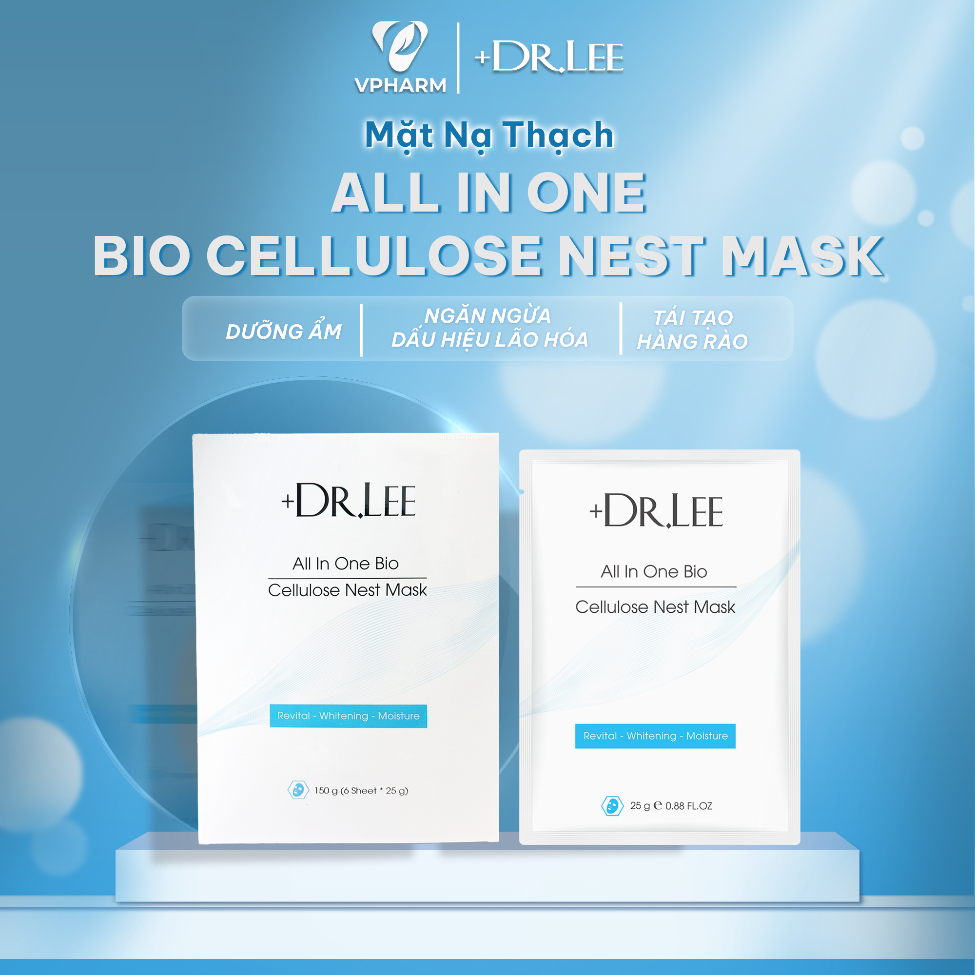 Mặt nạ thạch All In One Bio Cellulose Nest Mask +Dr.Lee – Dưỡng sáng & phục hồi da (Hộp 150g)