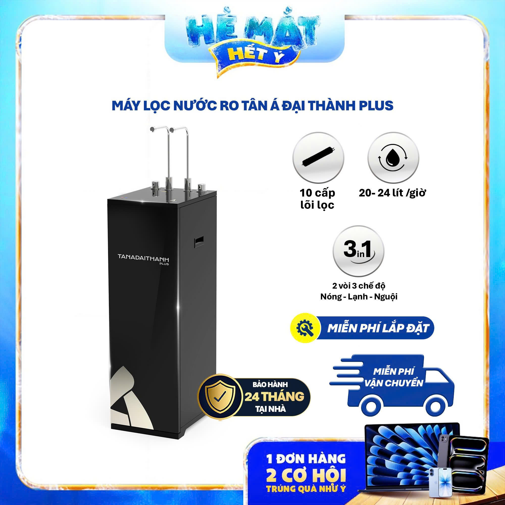 Máy lọc nước nóng lạnh nguội tủ đứng RO Tân Á Đại Thành Plus 10 - Phân phối chính hãng