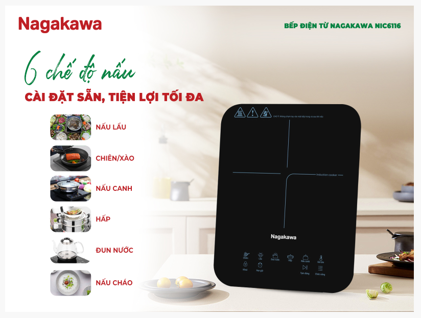 Bếp điện từ đơn Nagakawa NIC6116