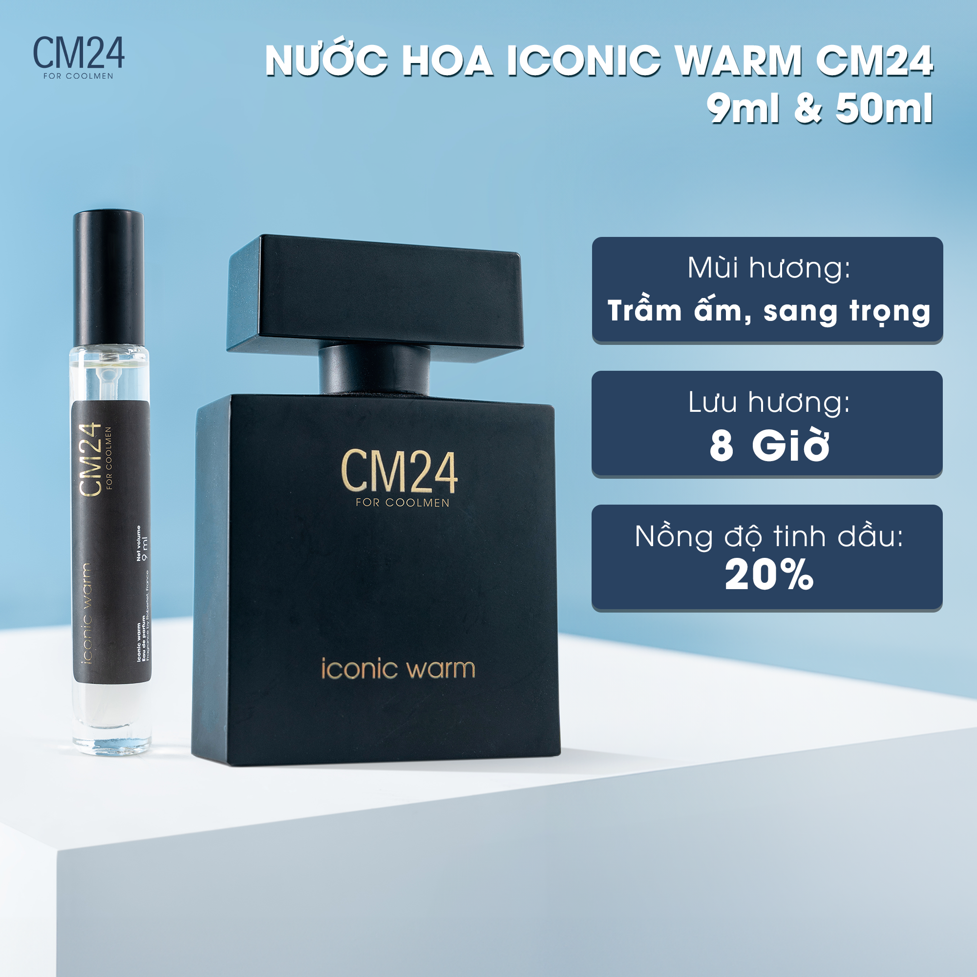 Nước hoa nam CM24 Iconic Warm lưu hương 6-8h 50ml