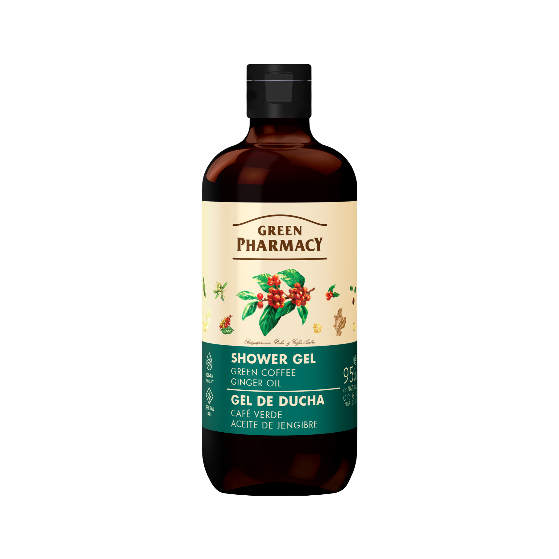 Gel tắm Green Pharmacy Cafe xanh và dầu gừng 500ml