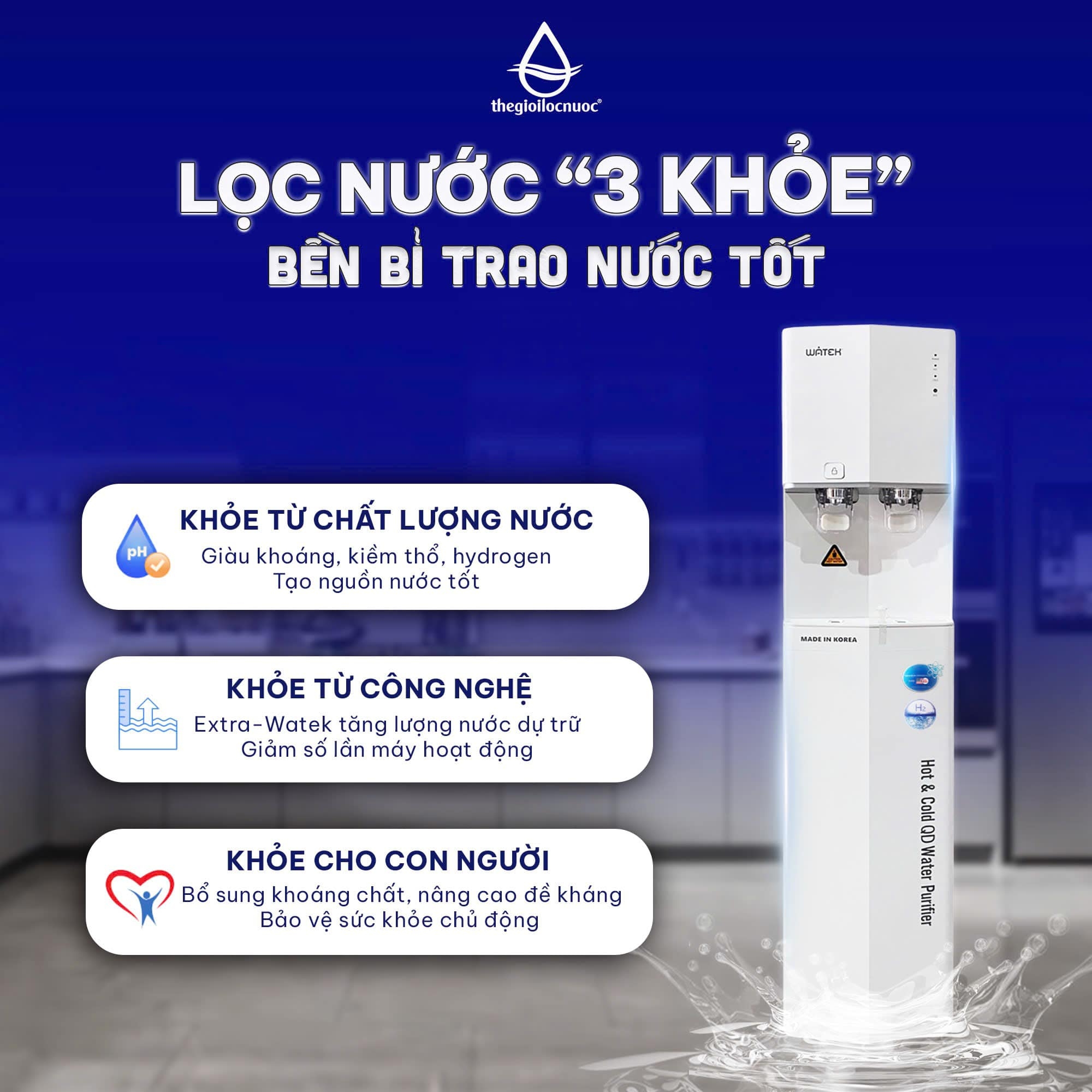 Máy lọc nước nóng lạnh Watek, model: WT-4200-RO