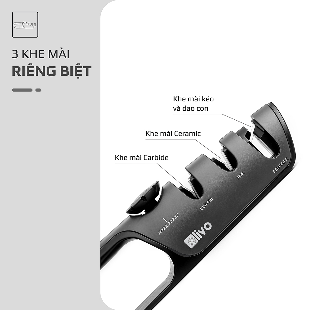 Dụng cụ mài dao 3 tầng Olivo KS1