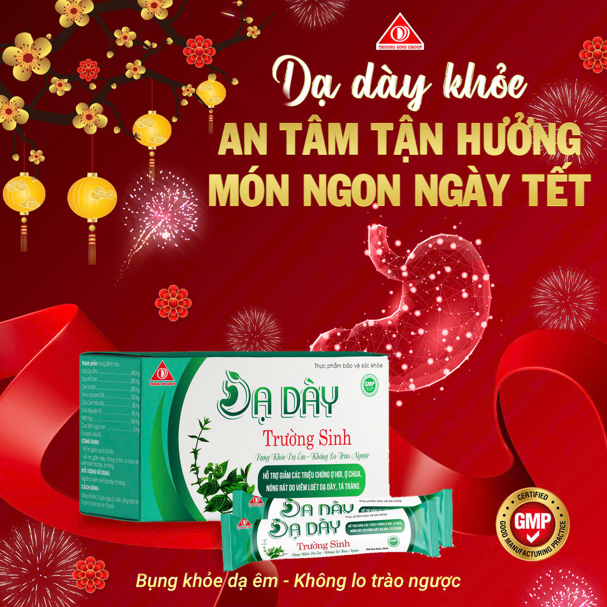Dạ Dày Trường Sinh hỗ trợ giảm acid dạ dày, triệu chứng ợ hơi, ợ chua (10 gói/ hộp) - 7