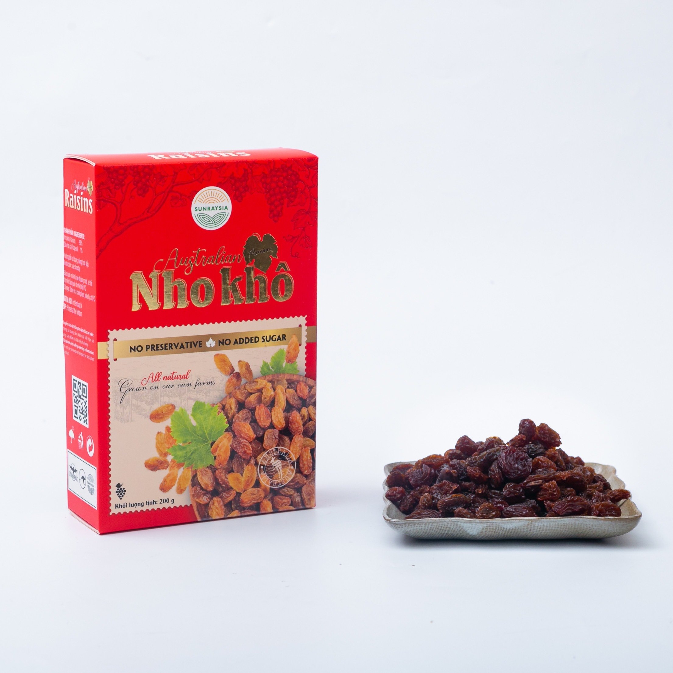 Nho khô tự nhiên nhập khẩu Úc (hộp 200g)