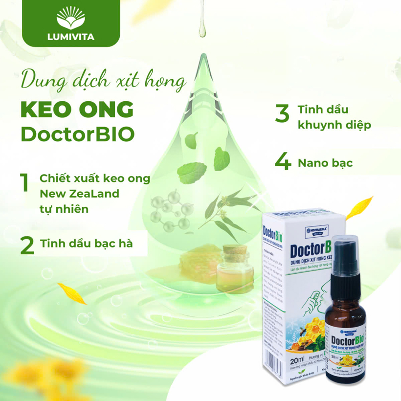 Bộ sản phẩm hỗ trợ phòng ngừa viêm mũi, họng dành cho trẻ em DOCTORBIO KIDS
