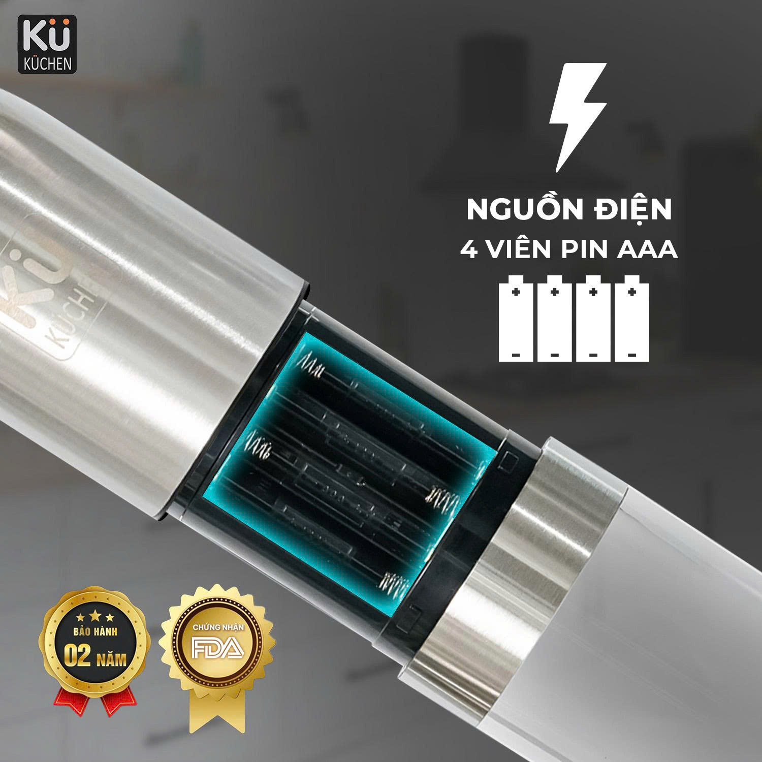 Máy xay tiêu-muối tự động KUCHEN KYMQ-63B