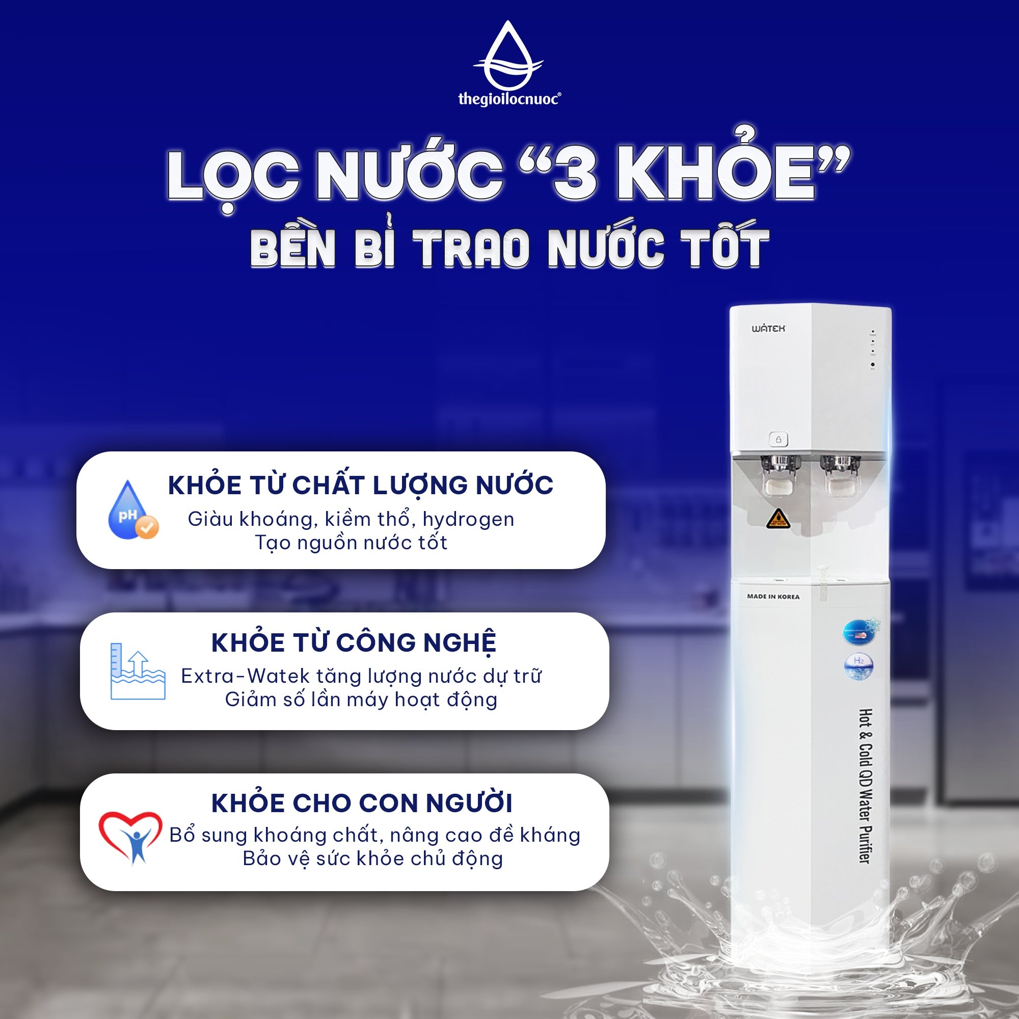 Máy lọc nước nóng lạnh Watek, model: WT-4200-RO