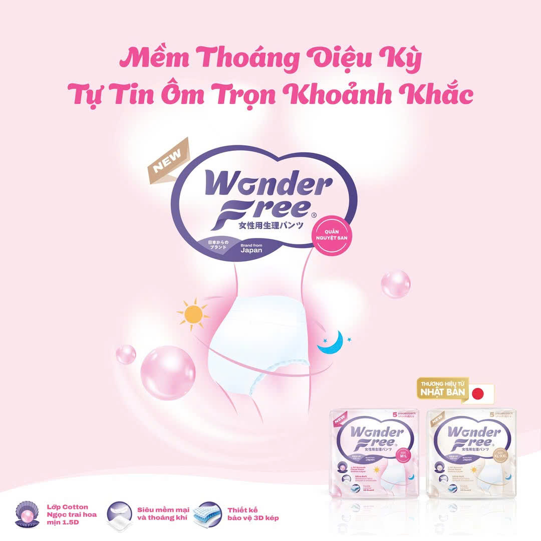 Quần nguyệt san WONDER FREE size XL-XXL (5 miếng) - 2