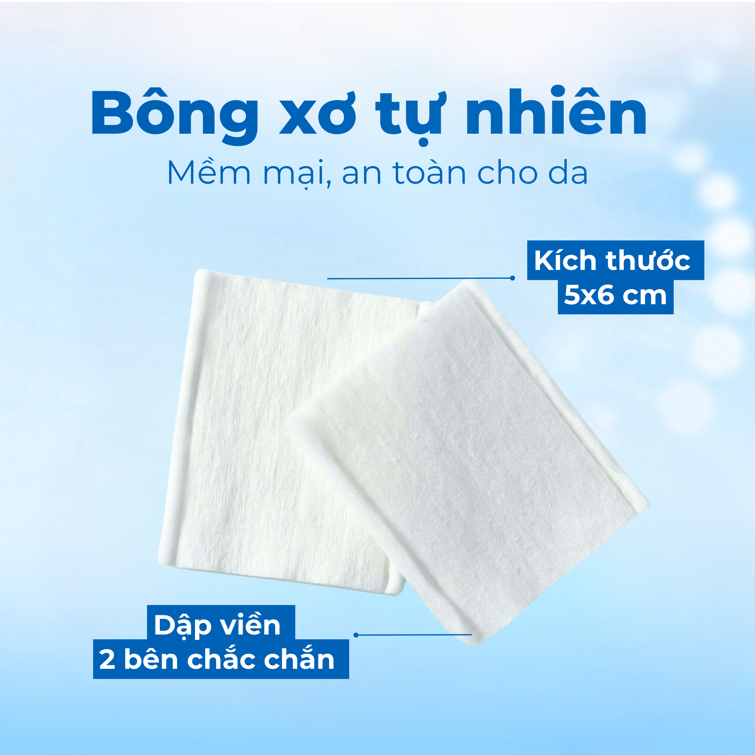 Bông tẩy trang cao cấp Blissberry, 50 miếng
