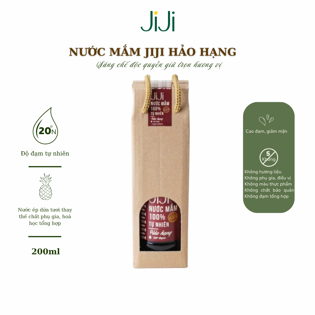 Nước mắm tự nhiên JI JI Hảo hạng 20 đạm 200ml