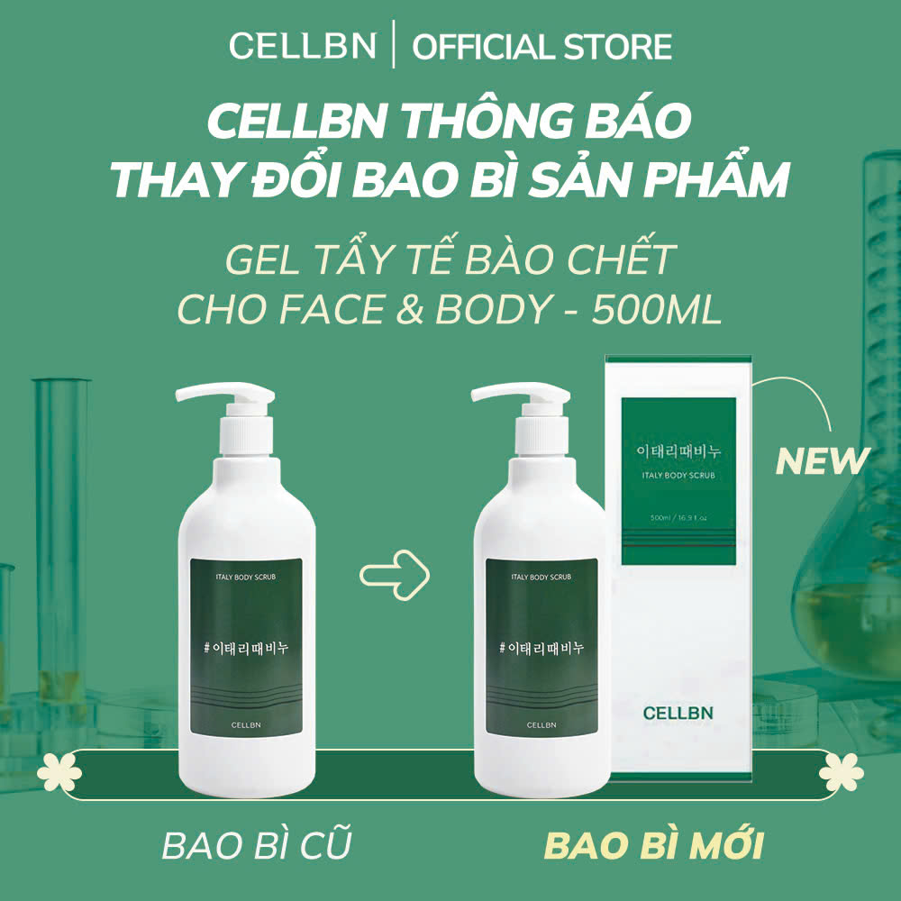 Gel tẩy tế bào chết dịu nhẹ cho Face & Body CELLBN Tẩy da chết, làm sáng và mịn da 500ml