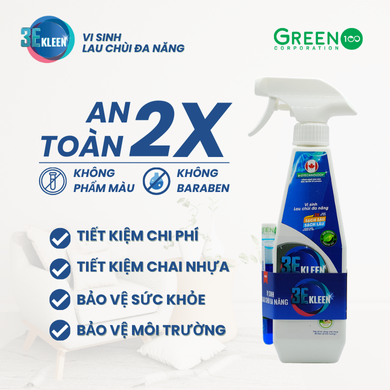 Bộ vi sinh lau chùi đa năng 3E Kleen (01 Chai 500ml + 01 ống 5ml) - 7