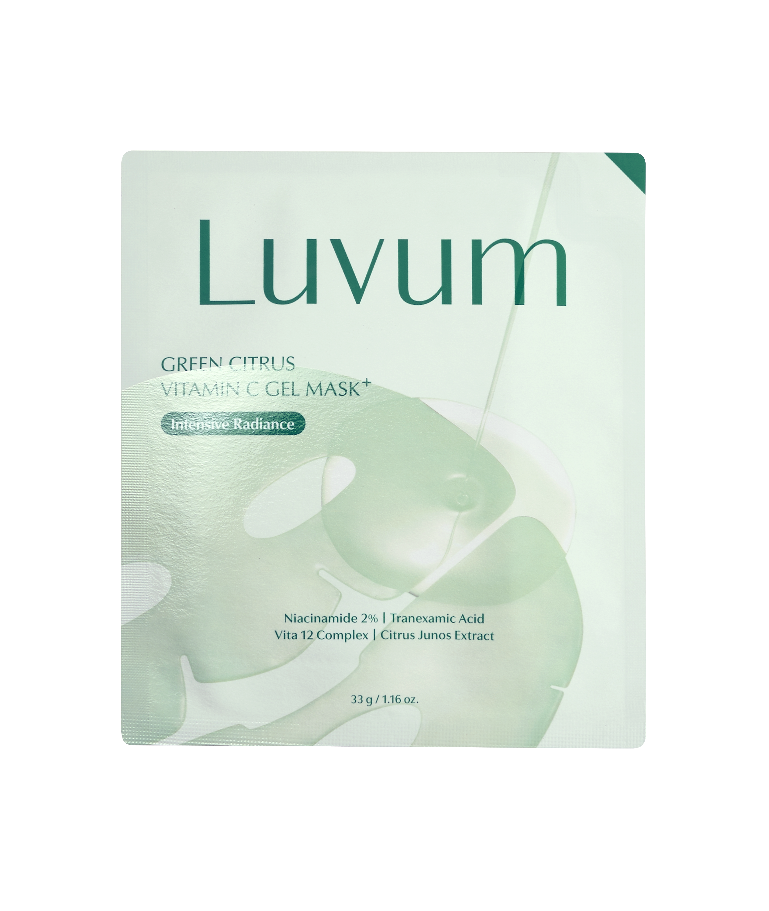 Mặt nạ LUVUM Green Citrus Vitamin C Gel Mask Plus giúp dưỡng sáng đều màu da (miếng lẻ 33g) - Phân phối chính hãng