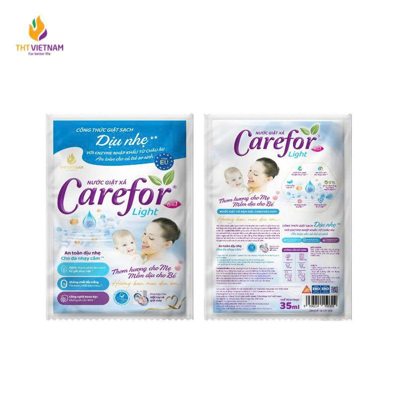 KM_ Combo 12 gói Nước giặt xả dịu nhẹ Carefor Light 35ml